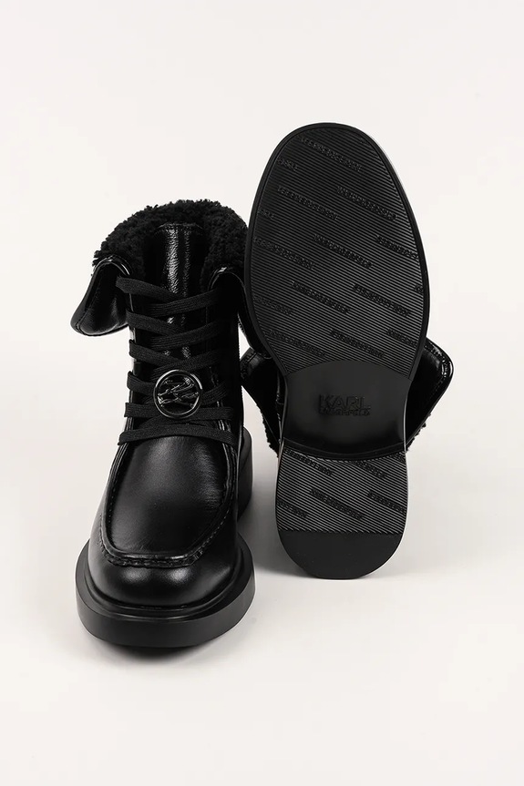 Kožené členkové topánky Karl Lagerfeld MACIE KL41255.100 čierna
