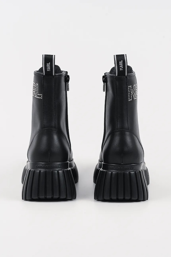 Obuv Kožené členkové topánky Karl Lagerfeld KREEPER WEDGE KL44475.000 čierna