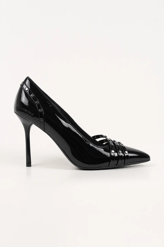Karl Lagerfeld szpilki skórzane SARABANDE szpilka czarny KL30927.00S