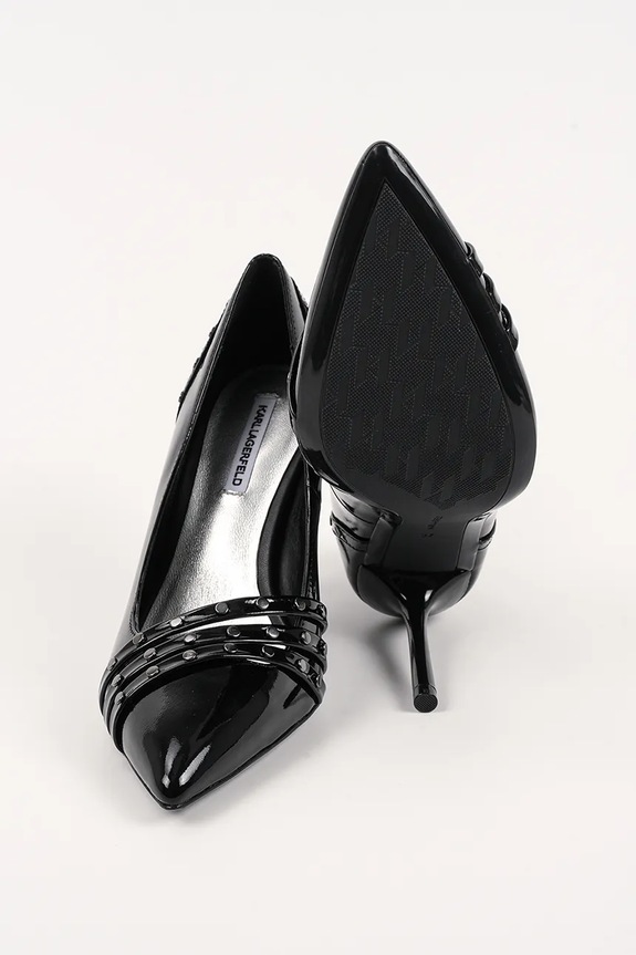 Karl Lagerfeld szpilki skórzane SARABANDE KL30927.00S czarny