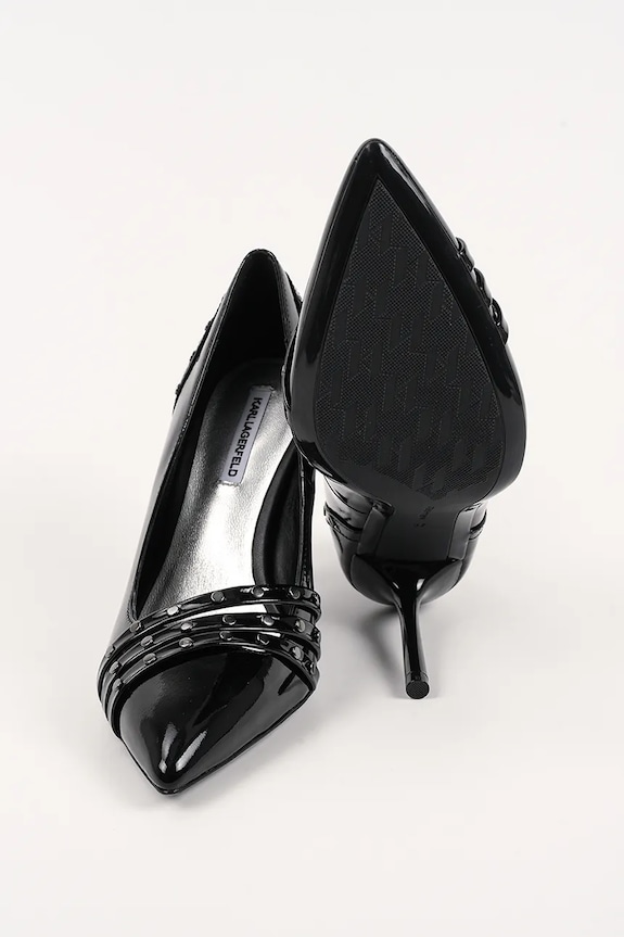 Karl Lagerfeld szpilki skórzane SARABANDE KL30927.00S czarny