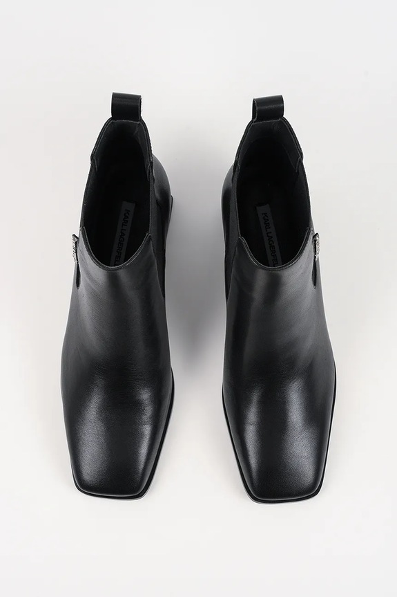 Kožené členkové topánky Karl Lagerfeld KAYLA čierna KL35440.000