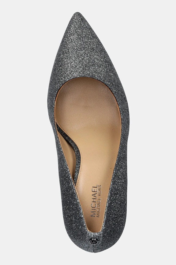 MICHAEL Michael Kors szpilki skórzane Alina srebrny 40F5HNHP1M.041
