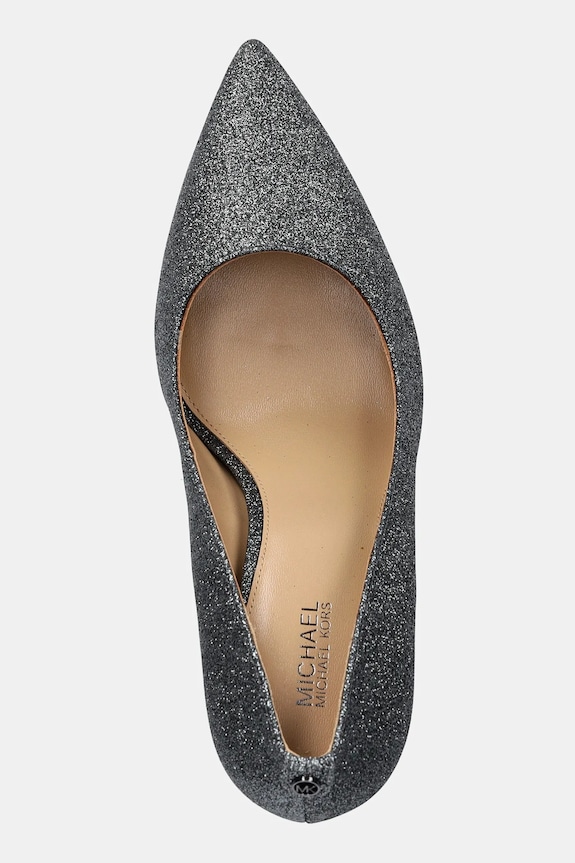 MICHAEL Michael Kors szpilki skórzane Alina srebrny 40F5HNHP1M.041