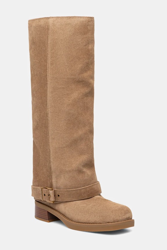 Čizme od brušene kože MICHAEL Michael Kors Colby bez kopčanja bež 40F5COFB5S.297
