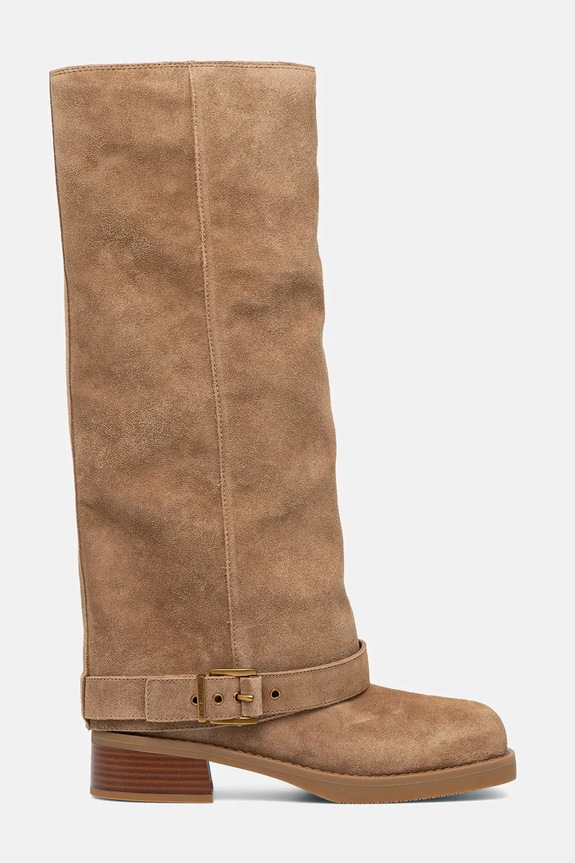 Čizme od brušene kože MICHAEL Michael Kors Colby 40F5COFB5S.297 bež NC25