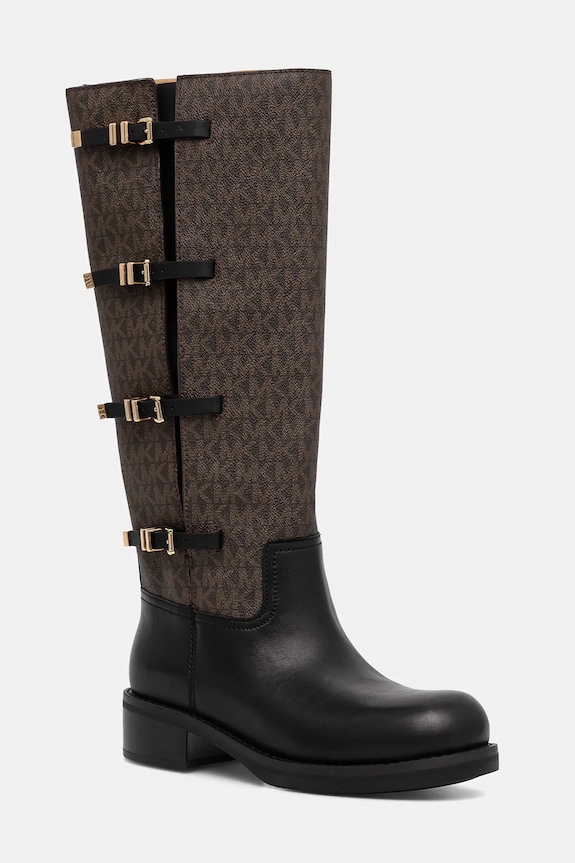 Vysoké čižmy MICHAEL Michael Kors Darrington usňová koža hnedá 40F5DTFB7L.292