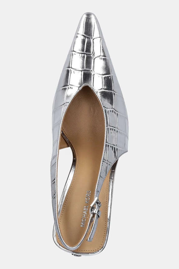 Kožené lodičky MICHAEL Michael Kors Electra strieborná 40F5ELHP1M.040