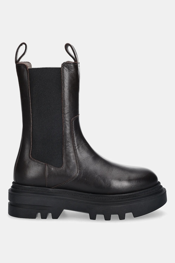 AllSaints stivaletti chelsea in pelle ALEX BOOT W062FB.BRN marrone AW25