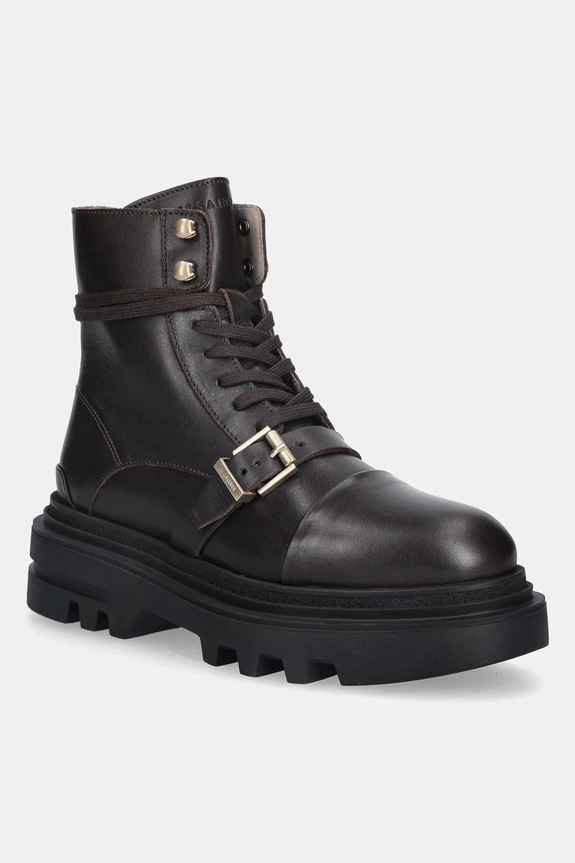 AllSaints bőr bakancs ASTRID BOOT platform barna W029FC.BRN