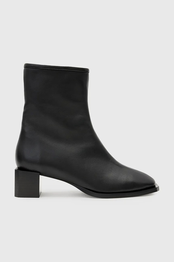 AllSaints botki skórzane Avril Boot słupek czarny W013FC