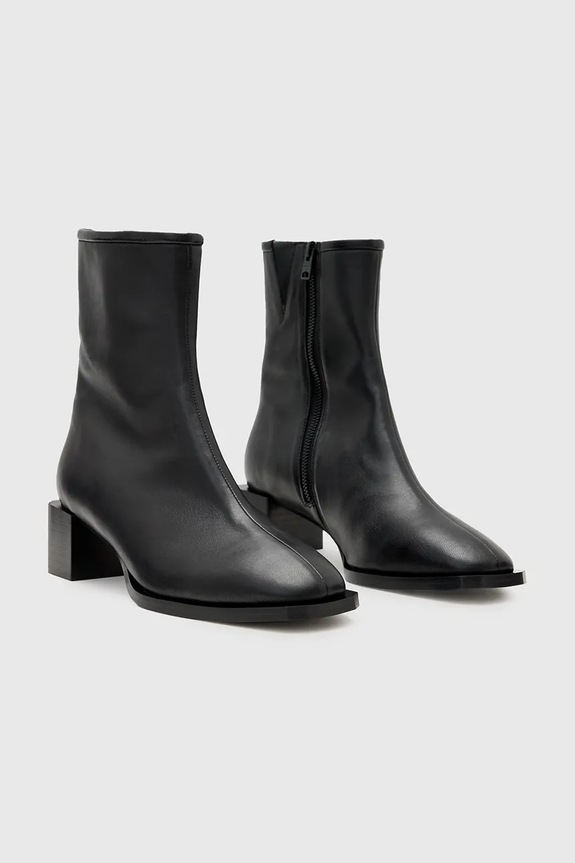 AllSaints botki skórzane Avril Boot W013FC czarny AW25