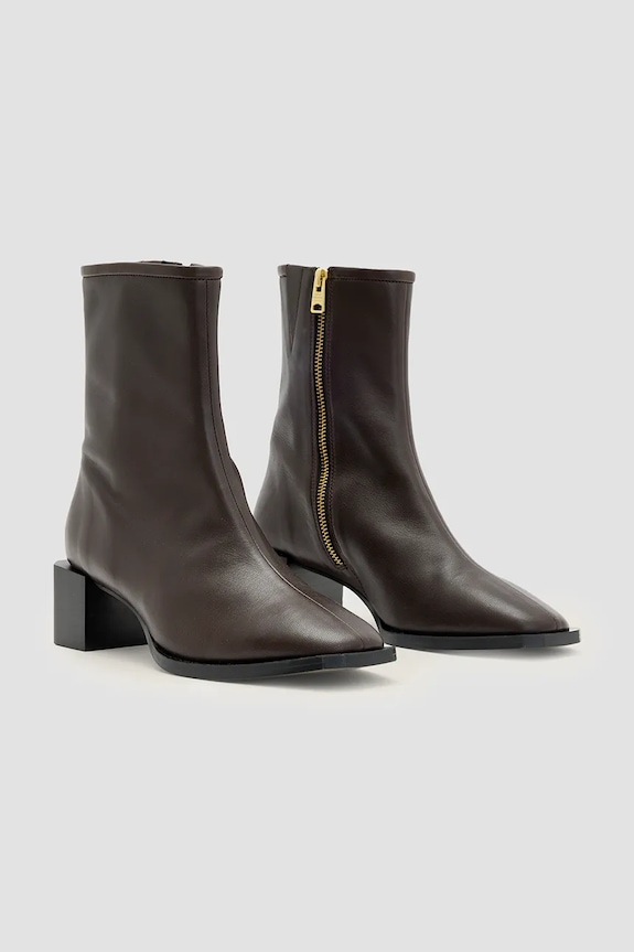 Δερμάτινες μπότες AllSaints AVRIL BOOT W096FC καφέ AW25