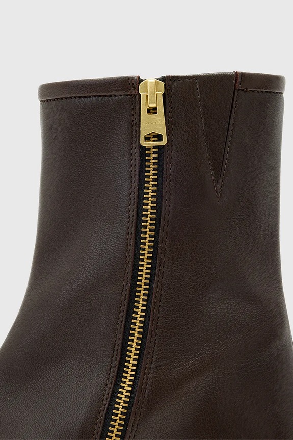 Δερμάτινες μπότες AllSaints AVRIL BOOT καφέ W096FC