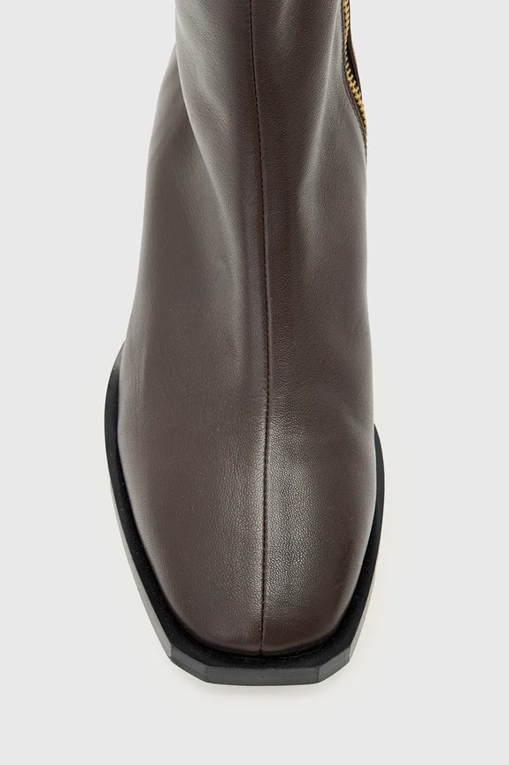 Δερμάτινες μπότες AllSaints AVRIL BOOT W096FC καφέ