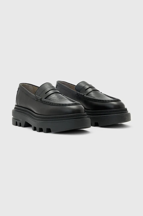 AllSaints mocasini de piele Beth Lthr Loafer W059FD negru AW25