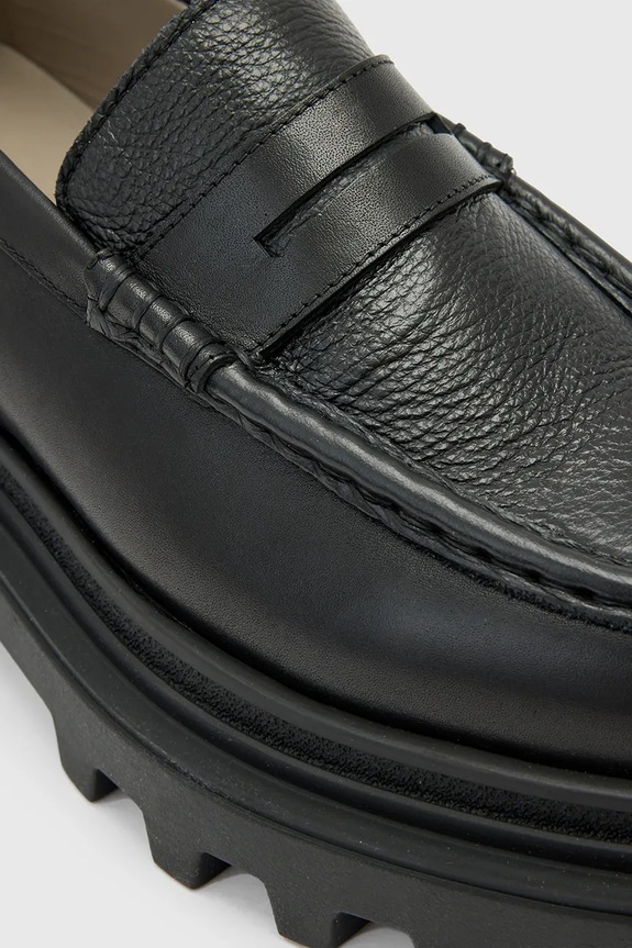 AllSaints mocasini de piele Beth Lthr Loafer negru W059FD