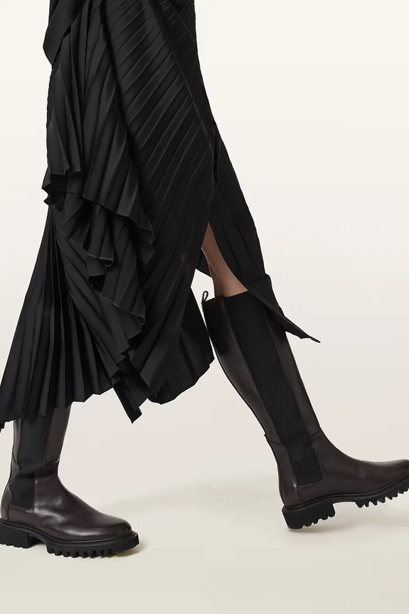 Δερμάτινες μπότες AllSaints MAEVE BOOT W098FB.BRN