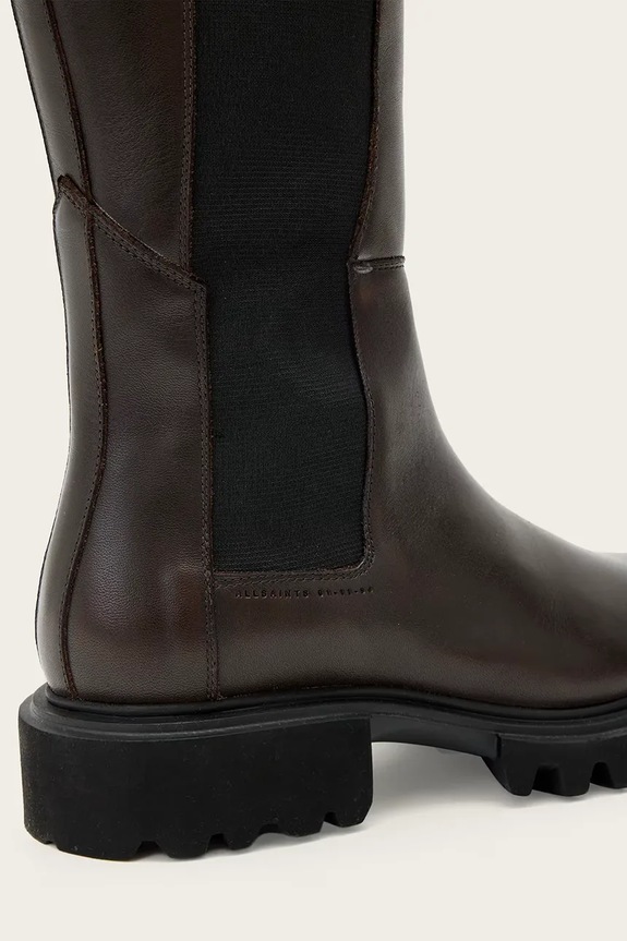 Δερμάτινες μπότες AllSaints MAEVE BOOT καφέ W098FB.BRN