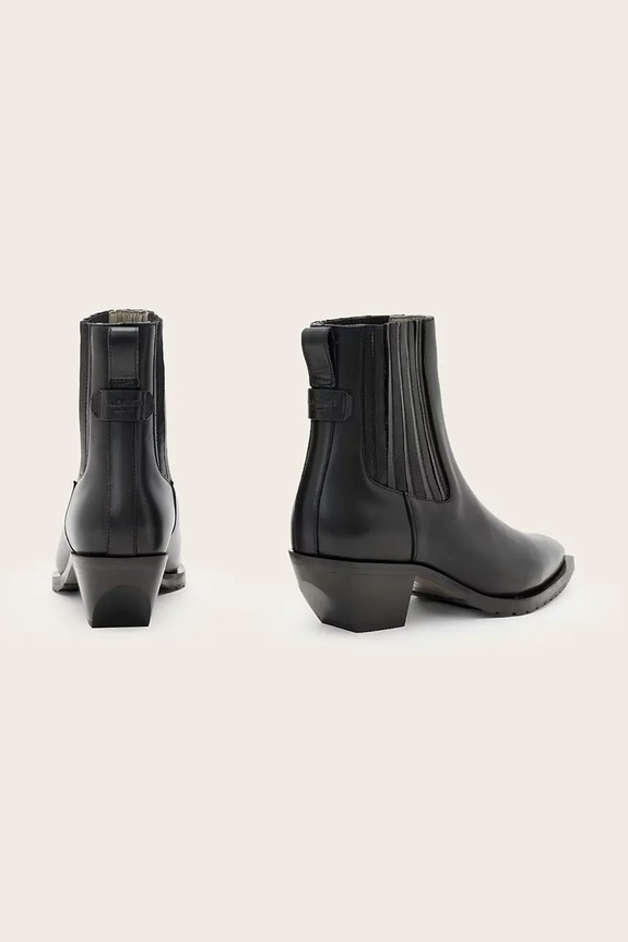 Boty Kožené kotníkové boty AllSaints Marcie Chelsea W017FD černá