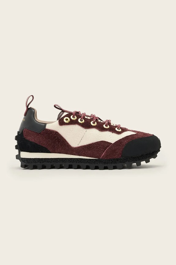 Sneakers AllSaints NEVIS SNEAKER δέρμα σαμουά μπορντό W058FD