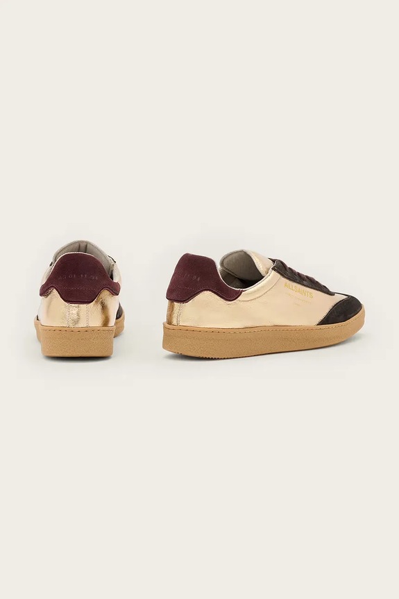 Обувки Кожени маратонки AllSaints Thelma Metallic Sneaker W072FB.GLD злато