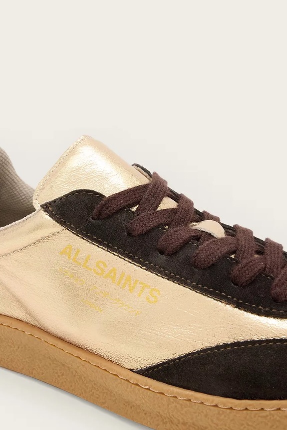 Кожени маратонки AllSaints Thelma Metallic Sneaker злато W072FB.GLD