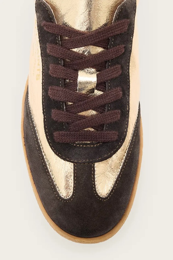 Кожени маратонки AllSaints Thelma Metallic Sneaker W072FB.GLD злато