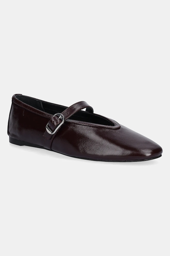 Nokwol bőr balerina cipő Lova burgundia Lova.Plum.Crinkle