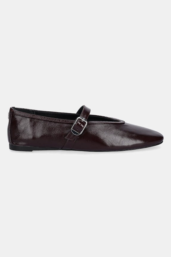 Nokwol bőr balerina cipő Lova Lova.Plum.Crinkle burgundia AW25