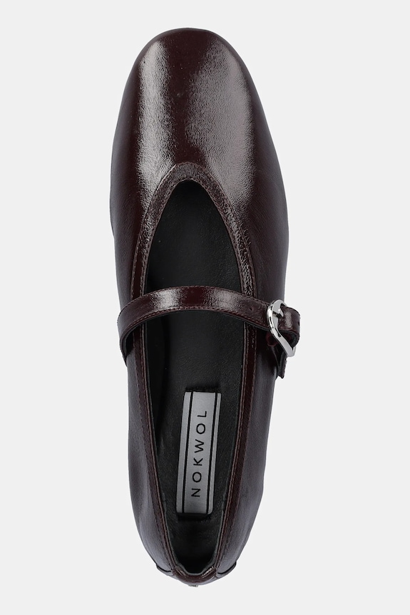 Nokwol bőr balerina cipő Lova burgundia Lova.Plum.Crinkle