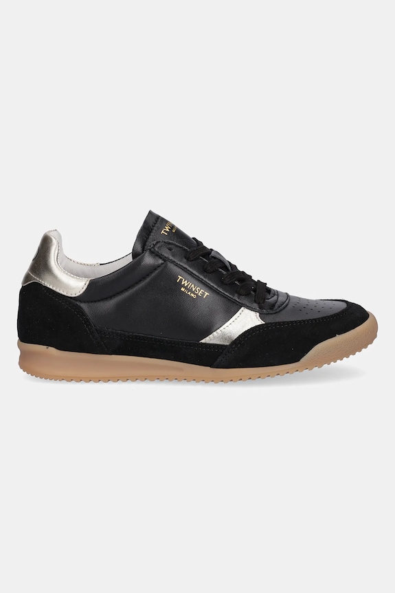 Twinset sneakers in pelle 252TGT022.00006 nero AW25