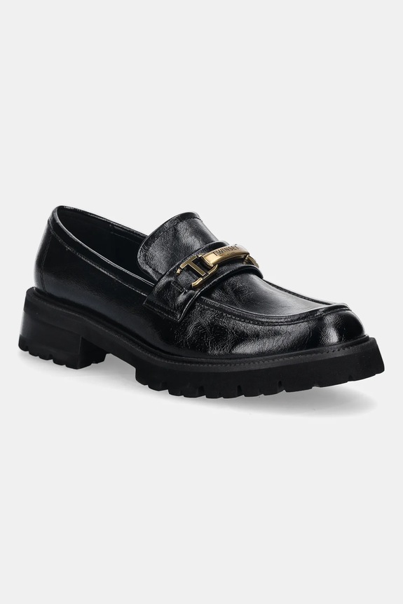 Twinset mocasini imitatie de piele lacuita negru 252TGT080.00006