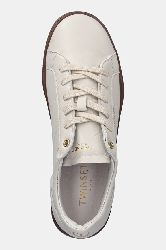 Twinset sneakers in pelle beige 252TGT024.12227