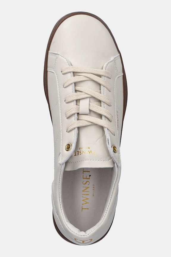 Twinset sneakers in pelle beige 252TGT024.12227