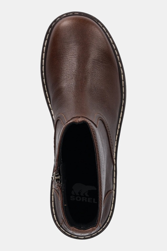 Kožené členkové topánky Sorel JOAN NOW ZIP BOOTIE hnedá 2138431256