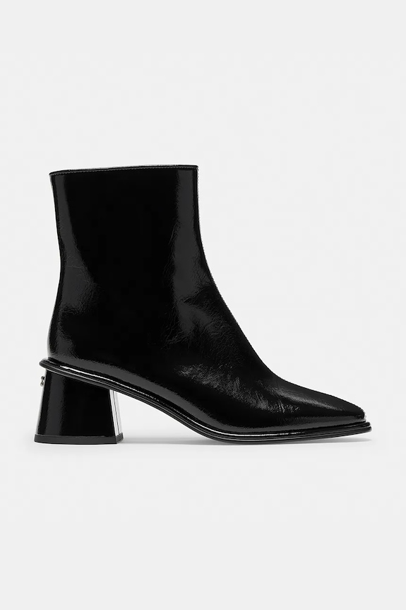Coach bőr csizma Gigi Glazed magas fekete CCH46.BLK