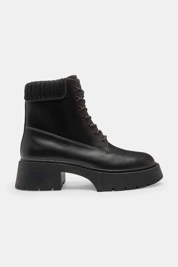 Шкіряні черевики Coach Leah Platform без утеплення чорний CCH88.BLK