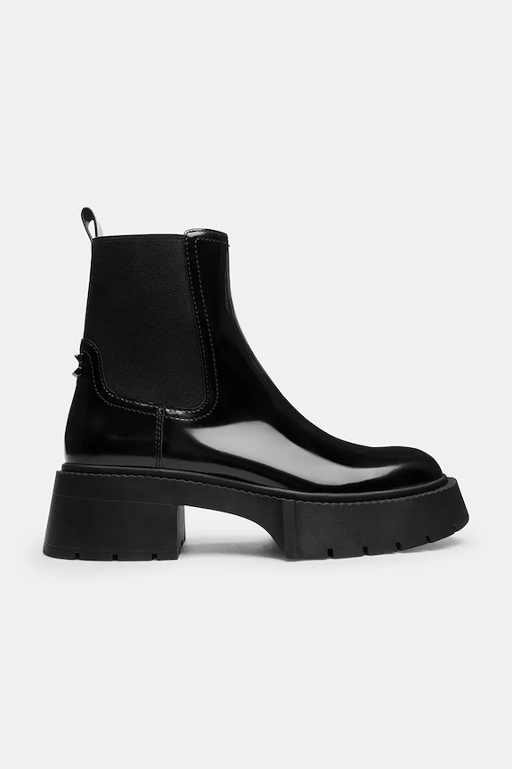 Coach ankle boots Leah Platform grain leather black CCH90.BLK