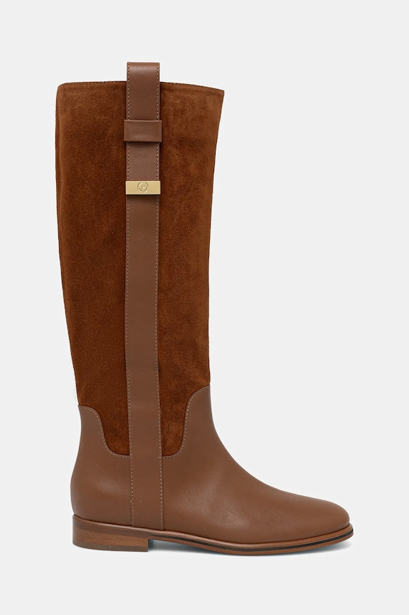 Kožené čižmy Pollini PA26013C0NPA220A hnedá AW25