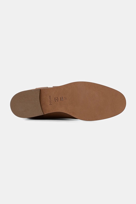 Kožené čižmy Pollini PA26013C0NPA220A hnedá