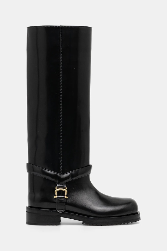 Pollini cizme de piele PA26154G0NPC0000 negru AW25