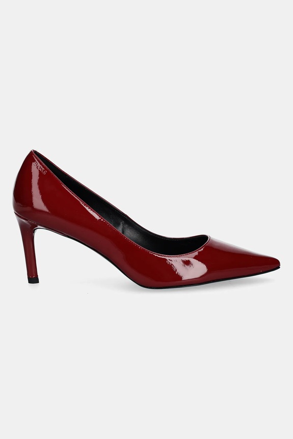 Kožené lodičky BOSS Gracey 50552759.607 burgundské AW25