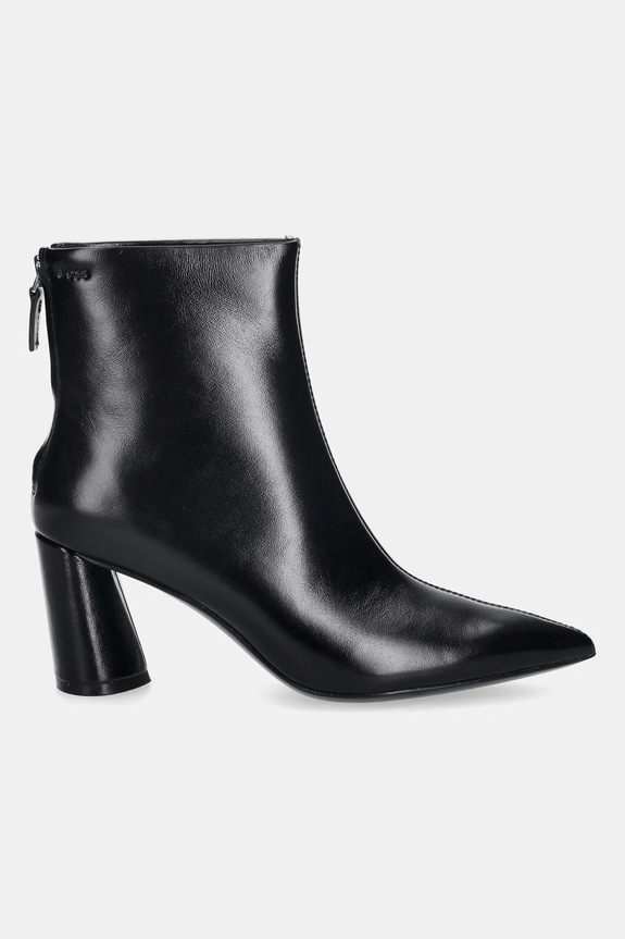 BOSS botki skórzane Gracey 50552784.001 czarny AW25