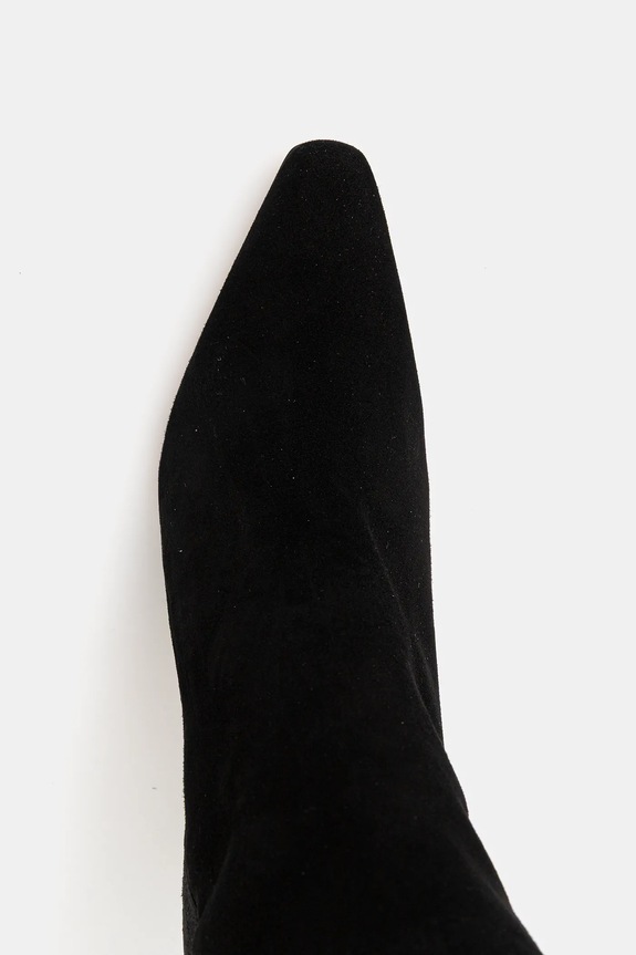 Čizme od brušene kože BOSS Charlize 50553013 crna 50553013.001