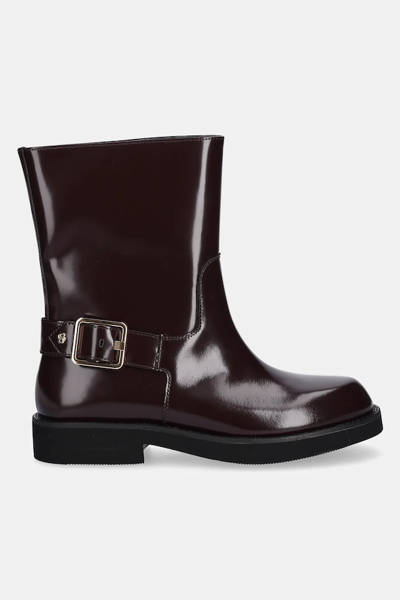 Kožené členkové topánky BOSS Eleri 50548759.557 fialová AW25