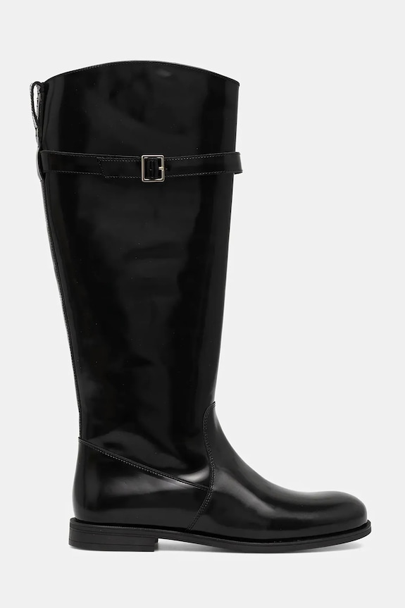 Шкіряні чоботи BOSS Lycia 50552801.001 чорний AW25