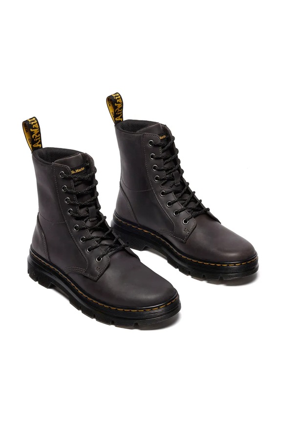 Kožené členkové topánky Dr. Martens Combs DM40603020 sivá AW25