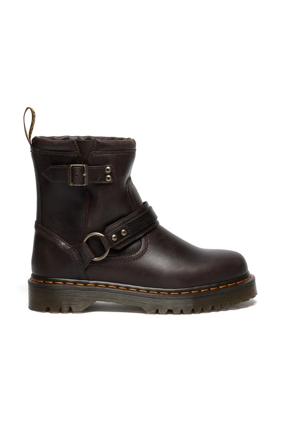 Dr. Martens botki skórzane Anistone Harness płaski brązowy DM41870200