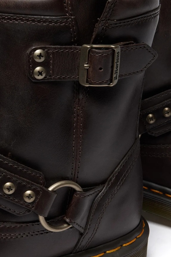 Dr. Martens botki skórzane Anistone Harness DM41870200 brązowy